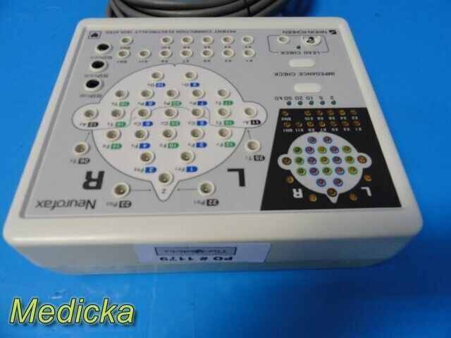 NIHON KOHDEN JE-425A Neurofax Junction Box W/ Interface Cable & Lead Wires