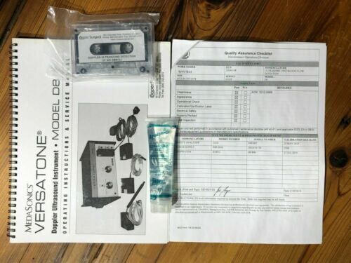 MEDASONICS 101-0011-030 D8 Versatone Ultrasonics  w/ P84 Probe, Instructions, Cord