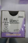 ETHICON J594G Coated Vicryl Absorbable Braided Polyglactin 910 Suture, Size 4-0, 18 in. Length, PS-5 Needle