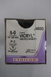ETHICON J493G Coated Vicryl Absorbable Braided Polyglactin 910 Suture, Size 5-0, 18 in. Length, P-3 Needle