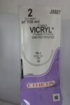 ETHICON J880T Coated Vicryl Absorbable Braided Polyglactin 910 Suture, Size 2, 54 in. Length, TP-1 Needle