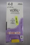 ETHICON J494H Coated Vicryl Absorbable Braided Polyglactin 910 Suture, Size 4-0, 18 in. Length, P-3 Needle