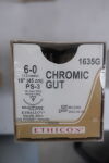 ETHICON 1635G Gut Chromic Absorbable Monofilament Suture, Size 6-0, 18 in. Length, PS-3 Needle