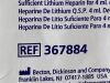 BD Case of 100 Lithium Heparin (LH)75 USP Units  367884   Exp.2024-11  (V20) Lithium Heparin (LH)75 USP Units