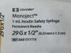 COVIDIEN Box of 100 Monoject 1mL Insulin  8881511110   Exp.2028-04  (V12) Monoject 1mL Insulin