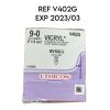 ETHICON REF  V402G VICRYL  (Polyglactin 910) Suture VIOLET MONOFILAMENT  9-0 (0.3 metric) 5" (13 cm), 12/BOX, EXP. 2023/03