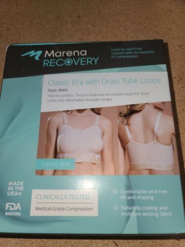 New MARENA RECOVERY BNVL - 3032-B Small Black Classic Bra w Drain Tube  Loops Disposables - General For Sale - DOTmed Listing #4857596