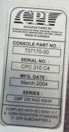 CPI 737170-00  737170 2004 CONTROL CONSOLE Rad Room