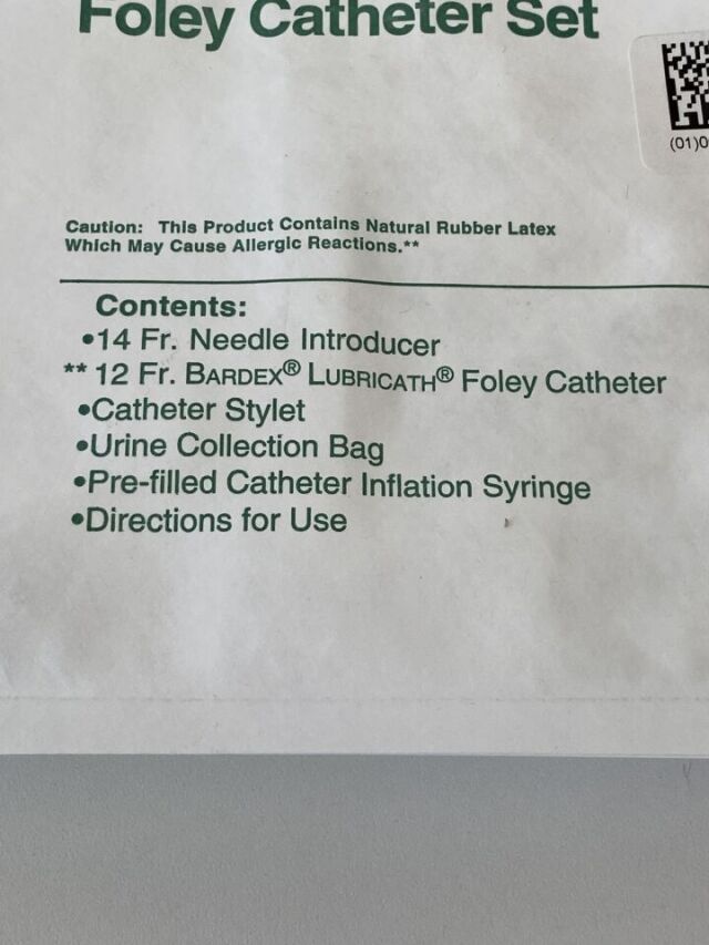 BARD Suprapubic Introducer Foley Catheter Set  143112   Exp.2023-12  (J17) Suprapubic Introducer Foley Catheter Set