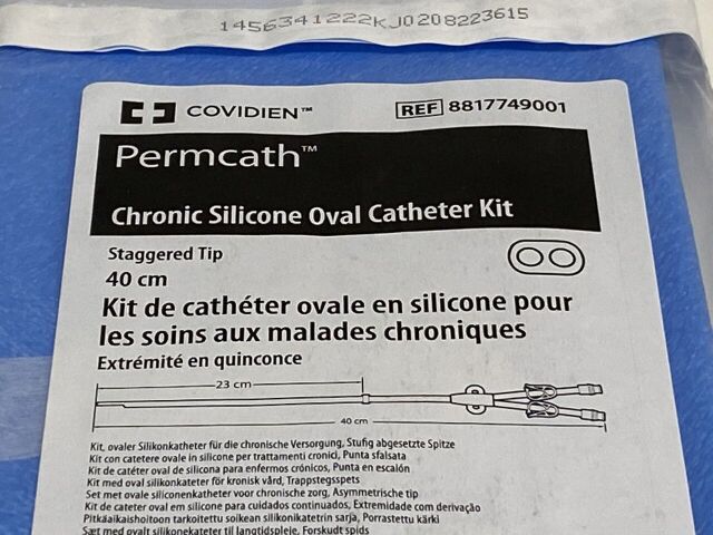 COVIDIEN Permcath Chromic Silicone Oval  8817749001   Exp.2024-05  (T13) Permcath Chromic Silicone Oval