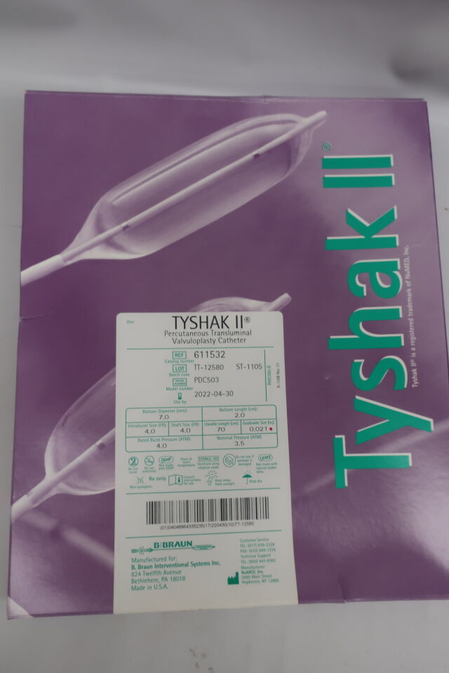 B BRAUN 611532 TYSHAK II BALLOON DILATATION CATHETER 7MM X 20MM, 70CM