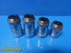 FISHER Lot of 4 Microscope Objectives / Lenses
