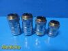 FISHER Lot of 4 Microscope Objectives / Lenses