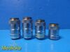 FISHER Lot of 4 Microscope Objectives / Lenses