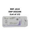 ETHICON REF J219, Coated VICRYL* UNDYED BRAIDED, SYNTHETIC Absorbable Suture, EXP 2023/06, LOT OF 13