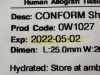 MTF BIOLOGICS Conform Sheet 25x20x7mm  OW1027  Exp.2022-05  (H1) Conform Sheet 25x20x7mm