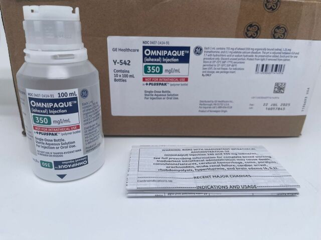 GE HEALTHCARE Y-542 BOX OF 10 OMNIPAQUE 350 MGi NDC 0407-1414-91