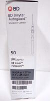 BD 381457 Insyte Autoguard Shielded IV Catheter 16GA x 1.77” (1.7 x 45mm) 205mL/min 1.2mm (BOX/50) 2025/09/30