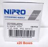 NIPRO CORPORATION AH+2732 Hypodermic Needle 27G x 1-1/4” (0.4x32mm) TW Hypodermic Needle (BOX/100) 2027/07/31 , LOT of 20 Boxes