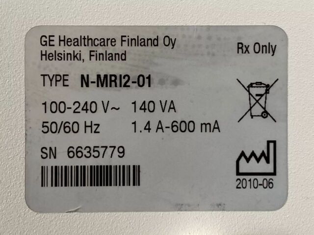 GE Datex-Ohmeda MRI REF: N-MRI2-01 YOM: 2010 Monitor