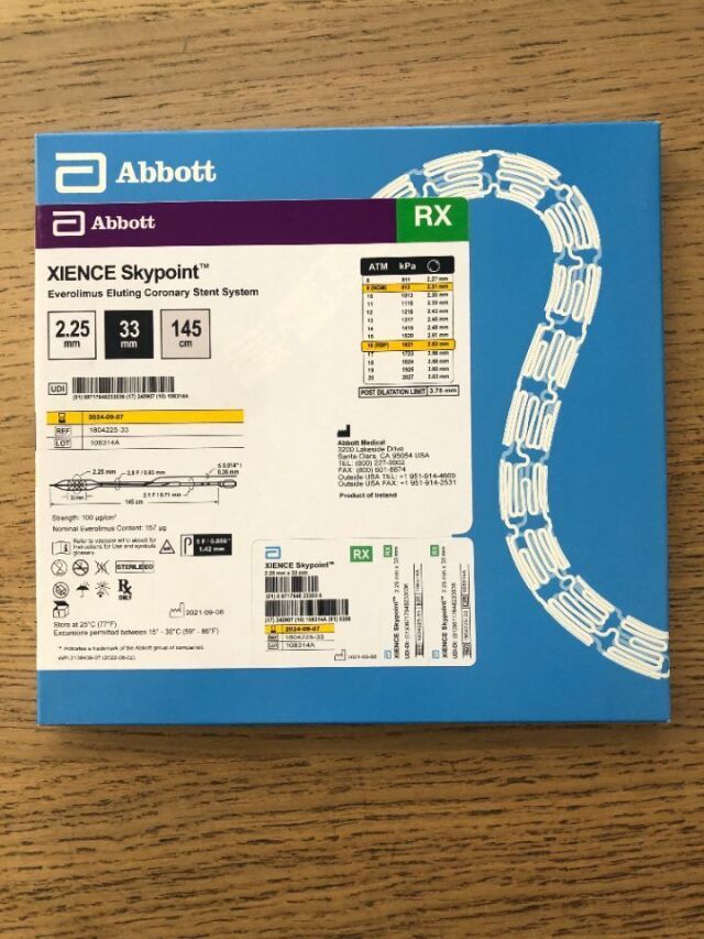 ABBOTT 1804225-33 XIENCE Skypoint Everolimus Eluting Coronary Stent System 145cm