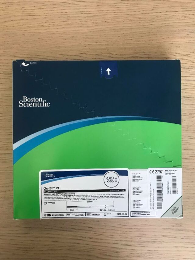 BOSTON SCIENTIFIC 1215401 ChoICE PT Floppy (LS) Guidewire w/Ice Hydrophilic Coating Straight Tip 0.014in x 300cm (5/Box) (X)