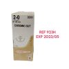 ETHICON REF 923H, CHROMIC GUT SUTURE, EXP 2023/05
