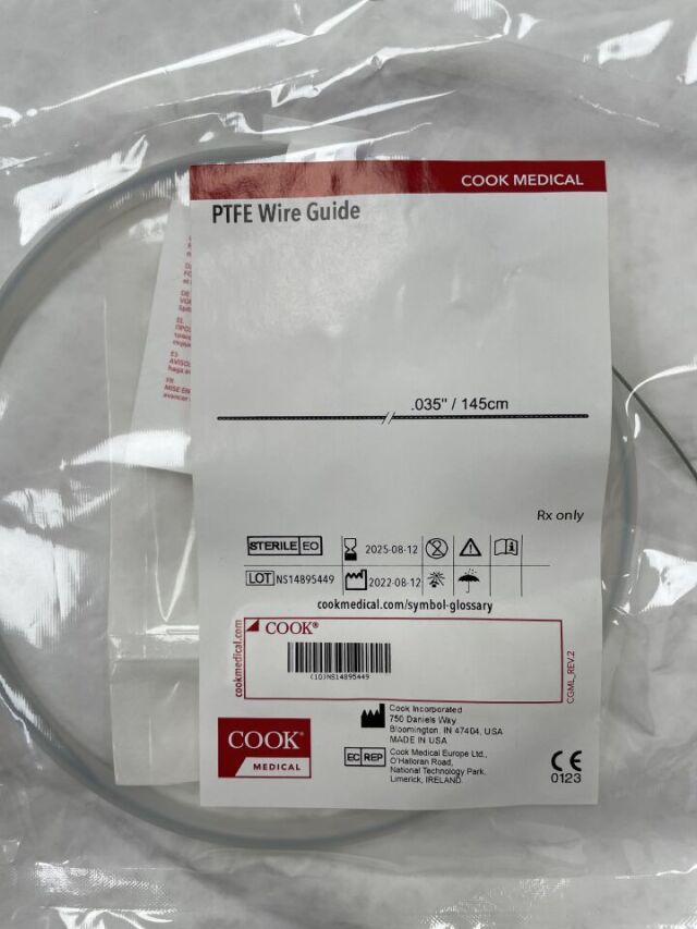 COOK G14590 PTFE Wire Guide, 0.35"/145cm