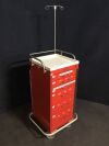 HARLOFF 6 Drawer Crash Cart:  Red
Includes: IV Pole
               Back Board
              Tank Holder
              Bag Dispenser