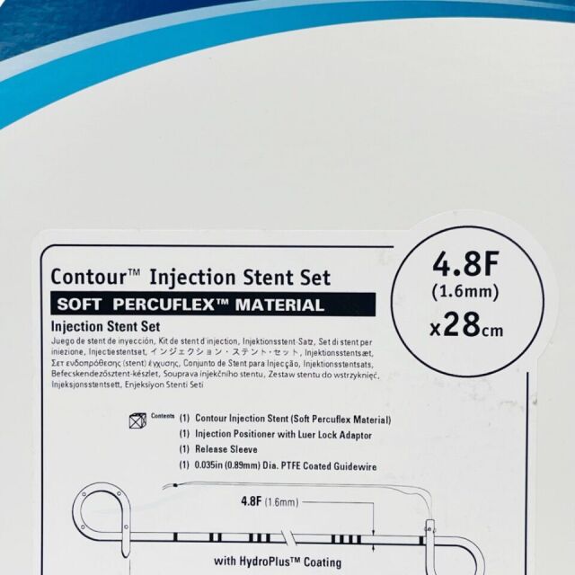 BOSTON SCIENTIFIC REF 185609 Contour™ Injection Stent Set SOFT PERCUFLEX™ MATERIAL, 4.8F (1.6 mm) x28cm ,EXP 2020/12