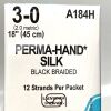 ETHICON REF A184H, PERMA-HAND* SILK BLACK BRAIDED, EXP 2027-01
