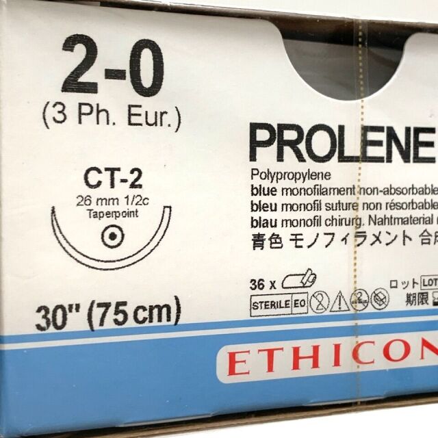 ETHICON REF 8411H, PROLENE Polypropylene blue monofilament non-absorbable suture, EXP 2027-08