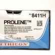 ETHICON REF 8411H, PROLENE Polypropylene blue monofilament non-absorbable suture, EXP 2027-08