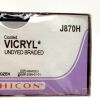 ETHICON REF J870H, Coated VICRYL* (Polyglactin 910) Suture UNDYED BRAIDED, EXP 2026-01