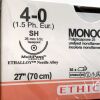 ETHICON REF Y415H, MONOCRYL Poliglecaprone 25 undyed monofilament absorbable suture, EXP 2028-03