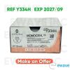 ETHICON REF Y334H  MONOCRYL  Poliglecaprone 25 SUTURE (3.5 Ph. Eur.) СТ-2 (36/BOX), EXP 2027/09