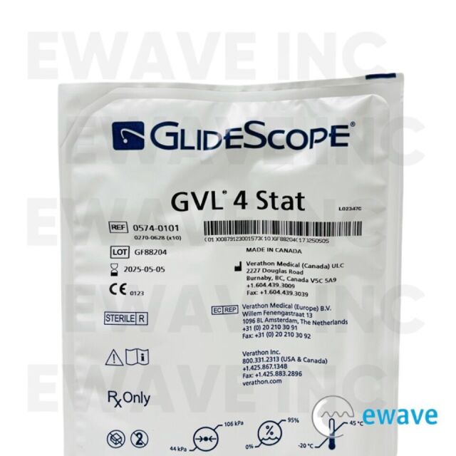 VERATHON MEDICAL REF 0574-0101  GLIDESCOPE  GVL 4 STAT, EXP 2025/05