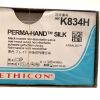 ETHICON REF K834H, PERMA HAND SILK black braided non-absorbable suture, EXP 2027-02