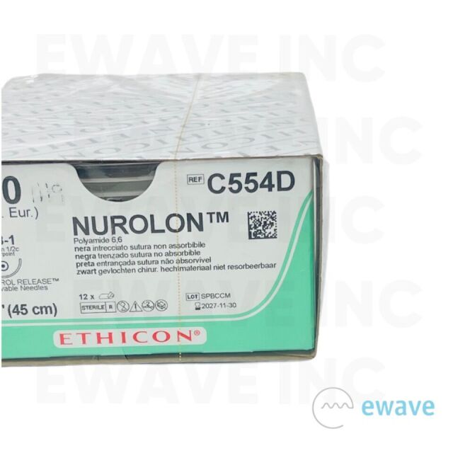 ETHICON REF C554D NUROLON 4-0 (1.5 Ph. Eur.) RB-1, (12/BOX) ,EXP 2027/11