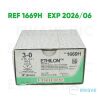 ETHICON REF 1669H  ETHILON suture, 3-0, black monofilament nylon, precision point, reverse cutting, PS-2, 18" , EXP 2026/06