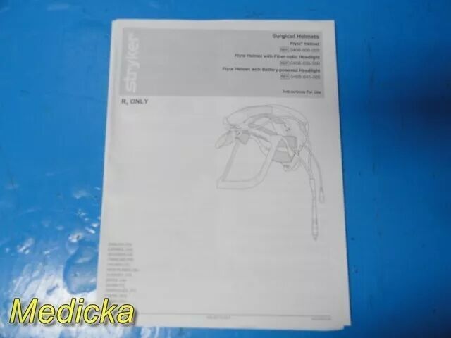 STRYKER Instr. 0408-600-000 Flyte Helmet W/ 408-600-300 Flyte Power Cord