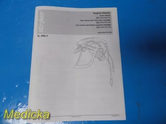 STRYKER Instr. 0408-600-000 Flyte Helmet W/ 408-600-300 Flyte Power Cord