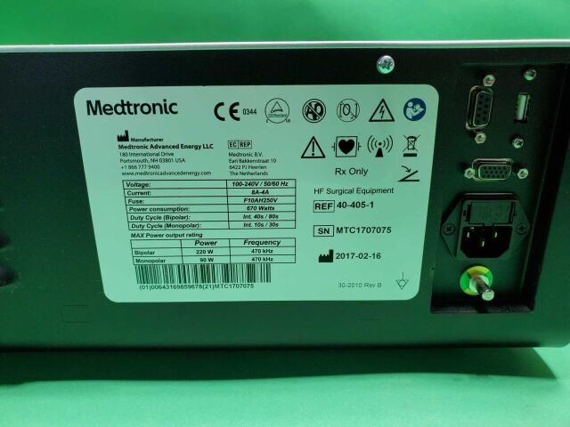 MEDTRONIC AEX 40-405-1 HF Surgical Equipment V3