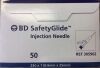 BD 305902 SafetyGlide Injection Needles 25G x 1" TW (0.6mm x 25mm) Box/50
