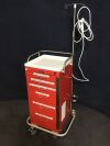 HARLOFF 6 Drawer Crash Cart:  Red
Includes: IV Pole
              Tank Holder
              Backboard
              Power Supply