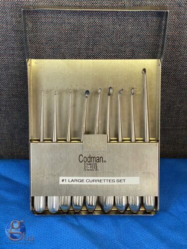 CODMAN 21-1022 Orthopedic Spinal Curettes  Case - Set