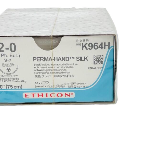 ETHICON REF K964H PERMA-HAND SILK 2-0 (3 Ph. Eur.) V-7, EXP 2027/11