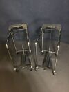 Pair of trash can Trolleys:  Foot operated top mechanism.