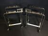 Pair of trash can Trolleys:  Foot operated top mechanism.