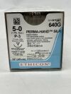 ETHICON 640G Size 5-0, 18 in. Length, Black, Silk, Braided, 3/8 Circle, 13 mm Needle Length